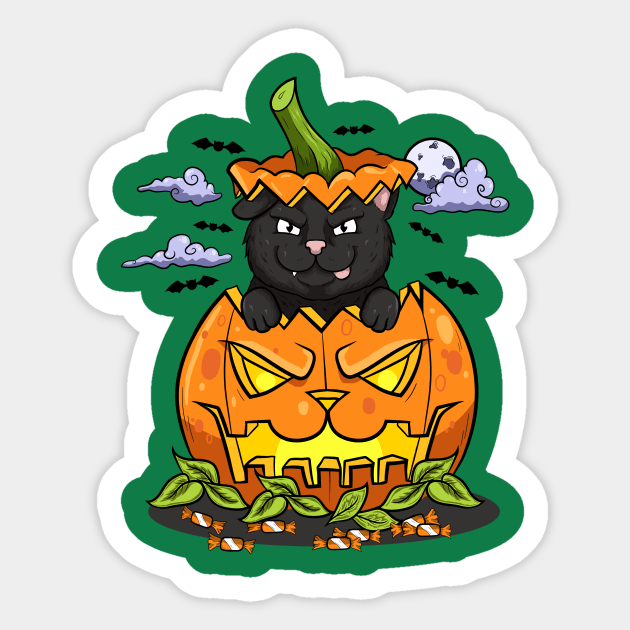 Kitty black halloween Sticker by the house of parodies